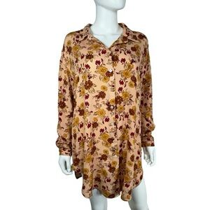 Shop the Mint Taking Care of You Peach Pink Floral Tunic